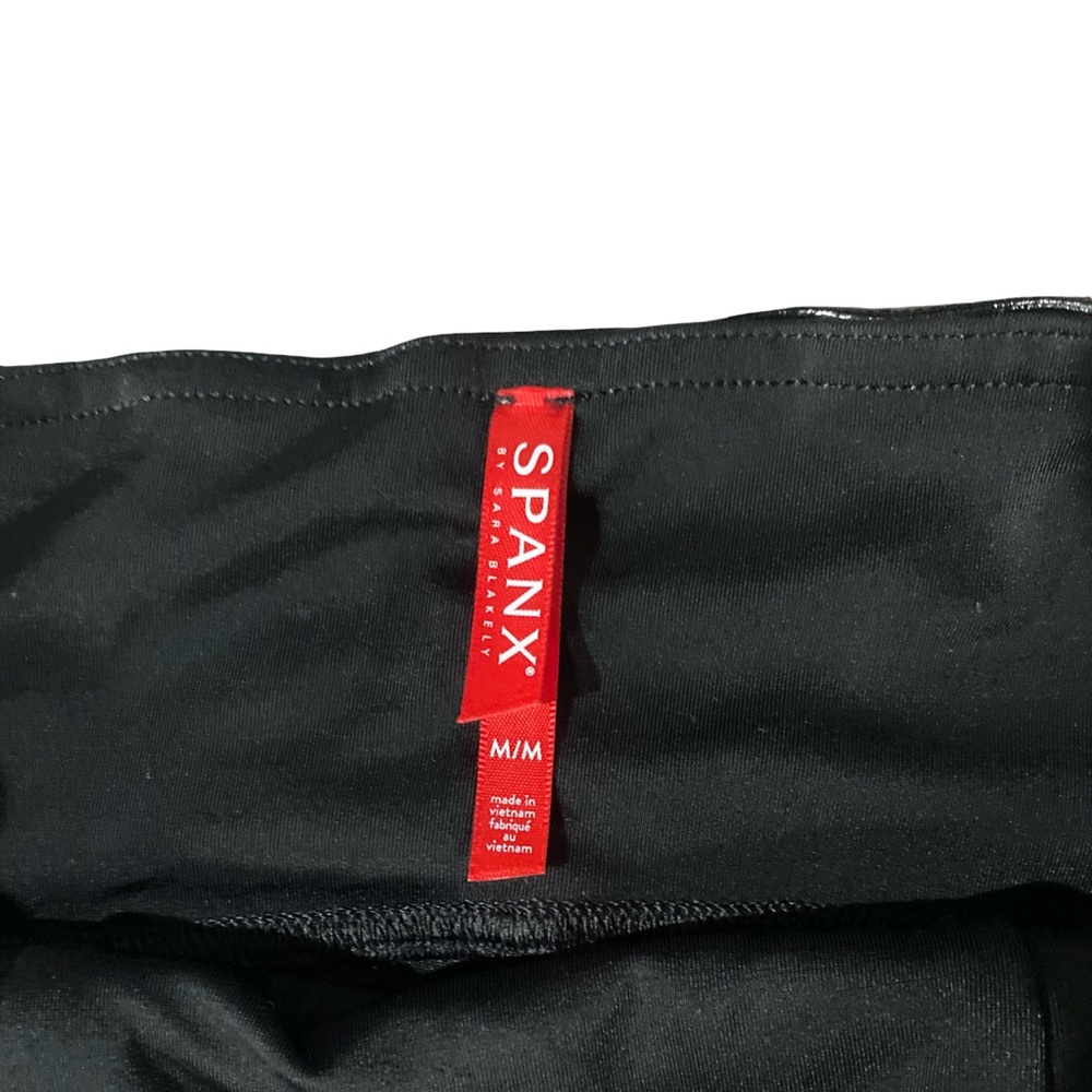 SPANX High-Shine Black Faux-Leather Leggings - Picture 2 of 5
